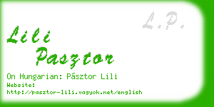 lili pasztor business card